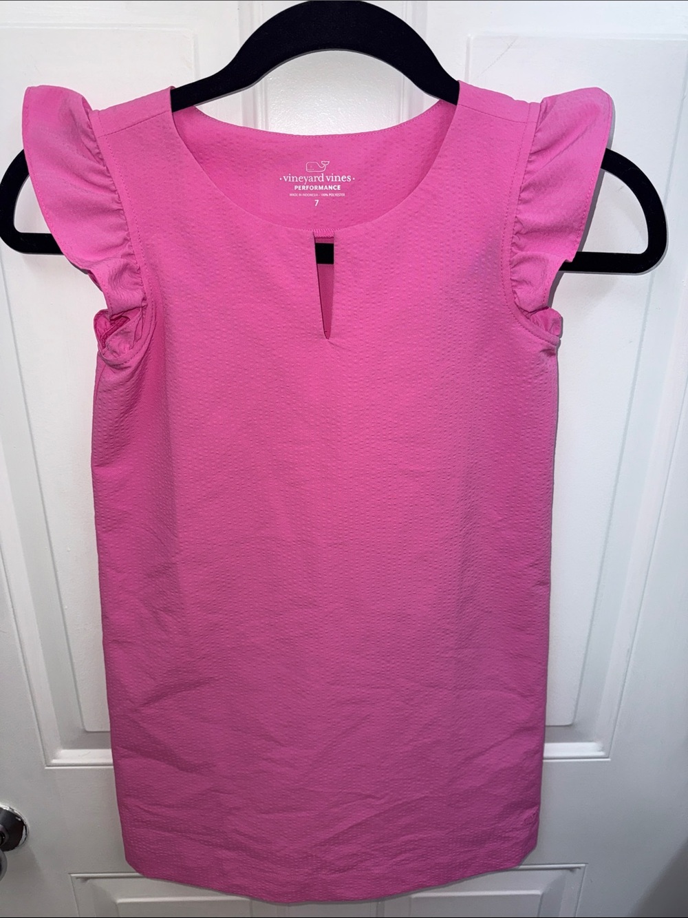 Vineyard Vines Pink Ruffle Sleeve Shift Dress